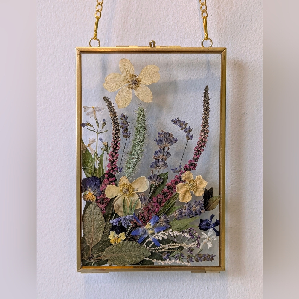 *Sold* Pressed Flower Gold Frame Art